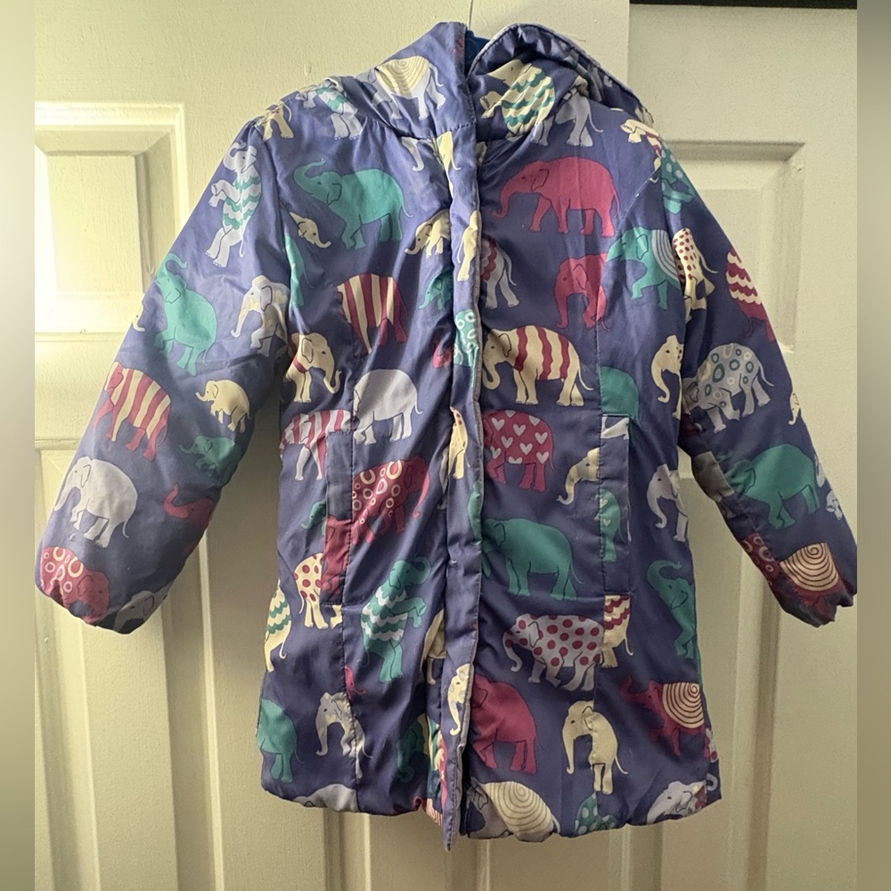 Hatley Multicolor Elephant Print Kids Puffer Jacket